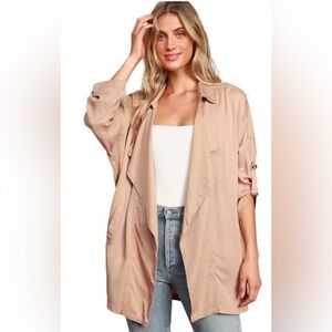 Lulus Lucky Break Blush Oversized Lightweight Jacket